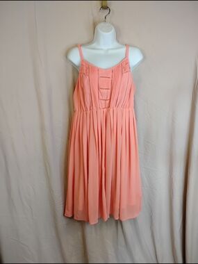 torrid Peach Spaghetti Strap Chiffon Midi Dress